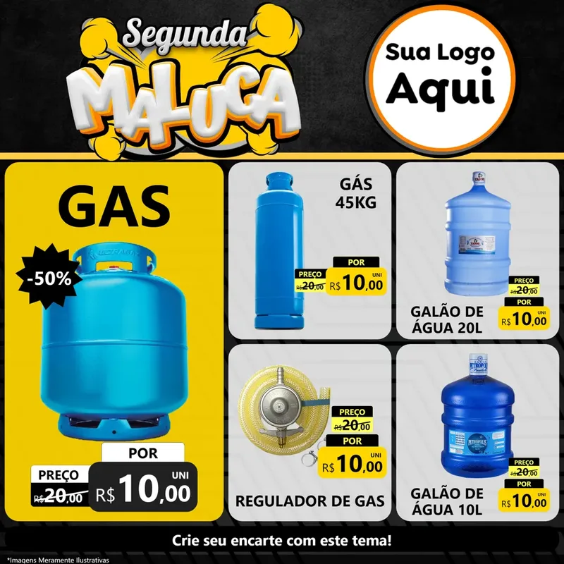 Modelo de Rede Social para Feed Facebook com o tema Segunda Maluca para Água e gás