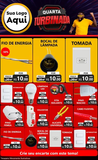 Modelo de Encarte para Encarte Grande com o tema Quarta Turbinada para Materiais Elétricos