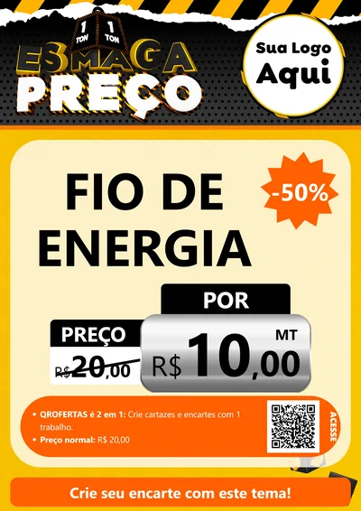 Modelo de Cartaz para Cartaz A4 Vertical com o tema Esmaga Preço para Materiais Elétricos