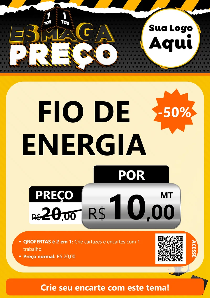 Modelo de Cartaz para Cartaz A4 Vertical com o tema Esmaga Preço para Materiais Elétricos