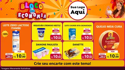 Modelo de TV para TV Horizontal com o tema Bloco da Economia para Frios e Laticínios