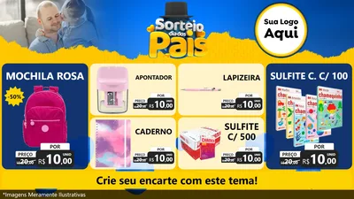 Modelo de TV para TV Horizontal com o tema Sorteio Dia Dos Pais para Papelaria
