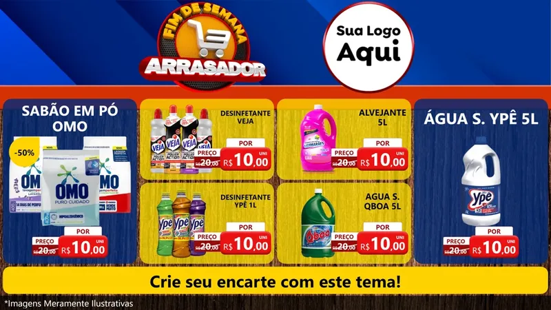 Modelo de TV para TV Horizontal com o tema Fim De Semana Arrasador para Produtos de Limpeza