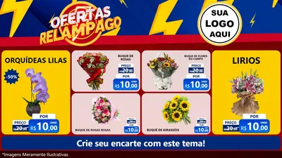 Modelo de TV para TV Horizontal com o tema Ofertas Relâmpago para Floricultura e jardim