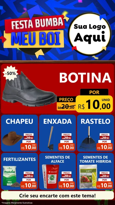 Modelo de Rede Social para Stories com o tema Festa Bumba meu Boi para Agropecuária