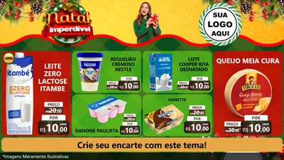 Modelo de TV para TV Horizontal com o tema Natal Imperdível para Frios e Laticínios