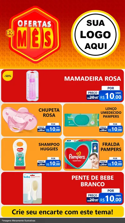 Modelo de TV para TV Vertical com o tema Ofertas do Mês para Bebês