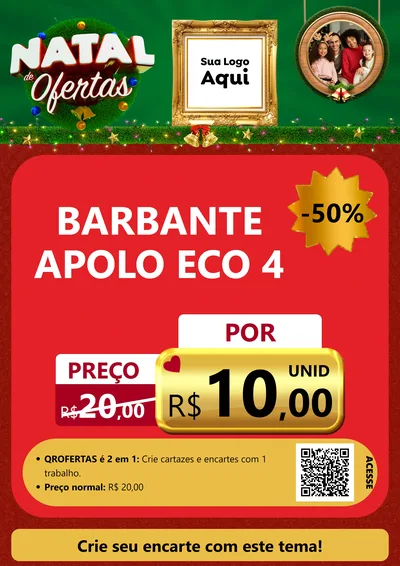 Modelo de Cartaz para Cartaz A4 Vertical com o tema Natal de Ofertas para Armarinho e Aviamentos