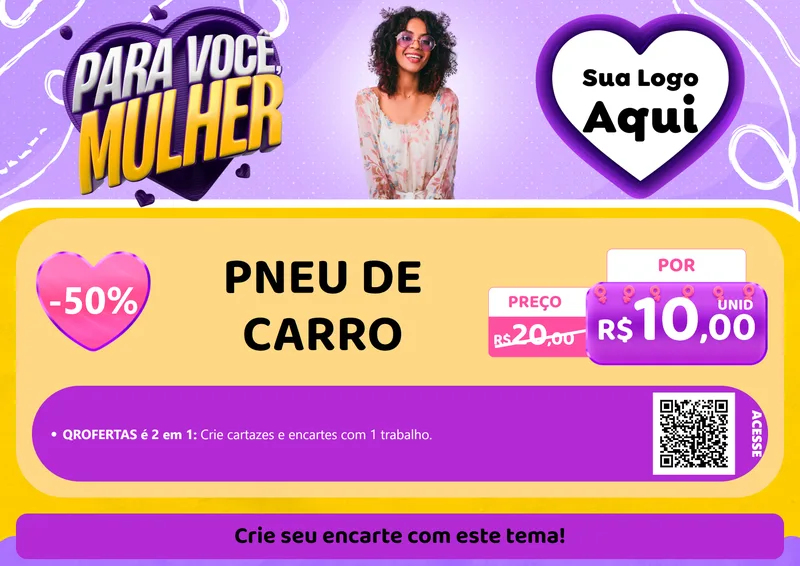 Modelo de Cartaz para Cartaz A4 Horizontal com o tema Para Você, Mulher para Auto peças