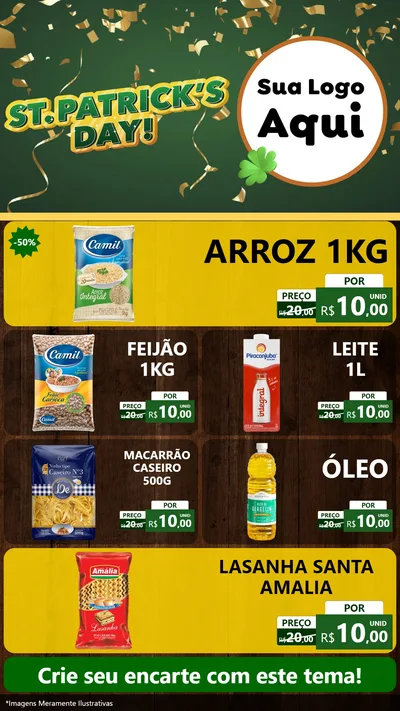 Modelo de TV para TV Vertical com o tema St Patriks Day para Supermercado