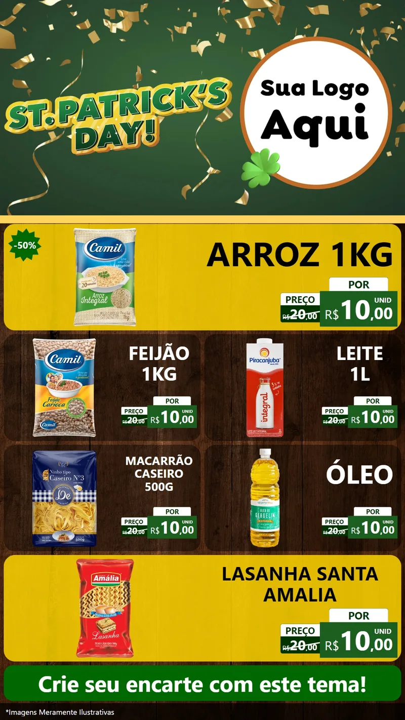 Modelo de TV para TV Vertical com o tema St Patriks Day para Supermercado