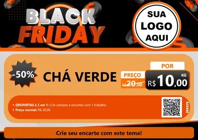 Modelo de Cartaz para Cartaz A4 Horizontal com o tema Black Friday para Produtos Naturais