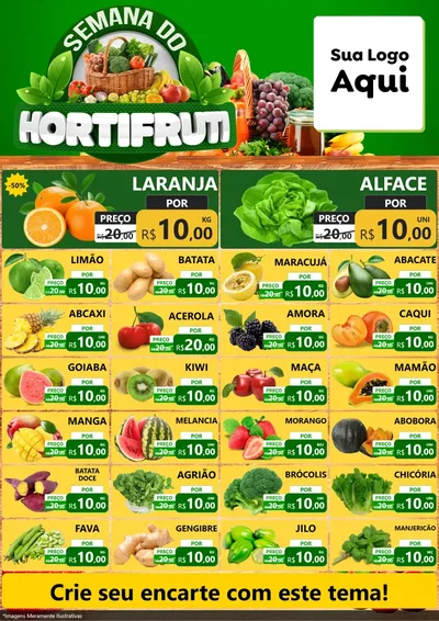 Modelo de Encarte para Encarte A4 Vertical com o tema Semana do Hortifruti para Hortifrúti
