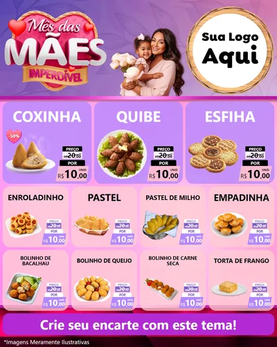 Modelo de Rede Social para Feed Instagram com o tema Mês das Mães Imperdível para Salgadaria