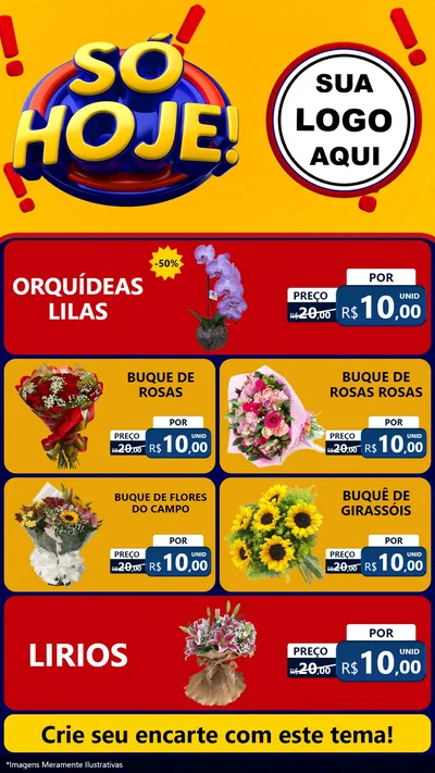 Modelo de TV para TV Vertical com o tema Só Hoje! para Floricultura e jardim