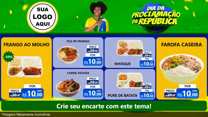 Modelo de TV para TV Horizontal com o tema Dia Da Proclamação Da República para Restaurante