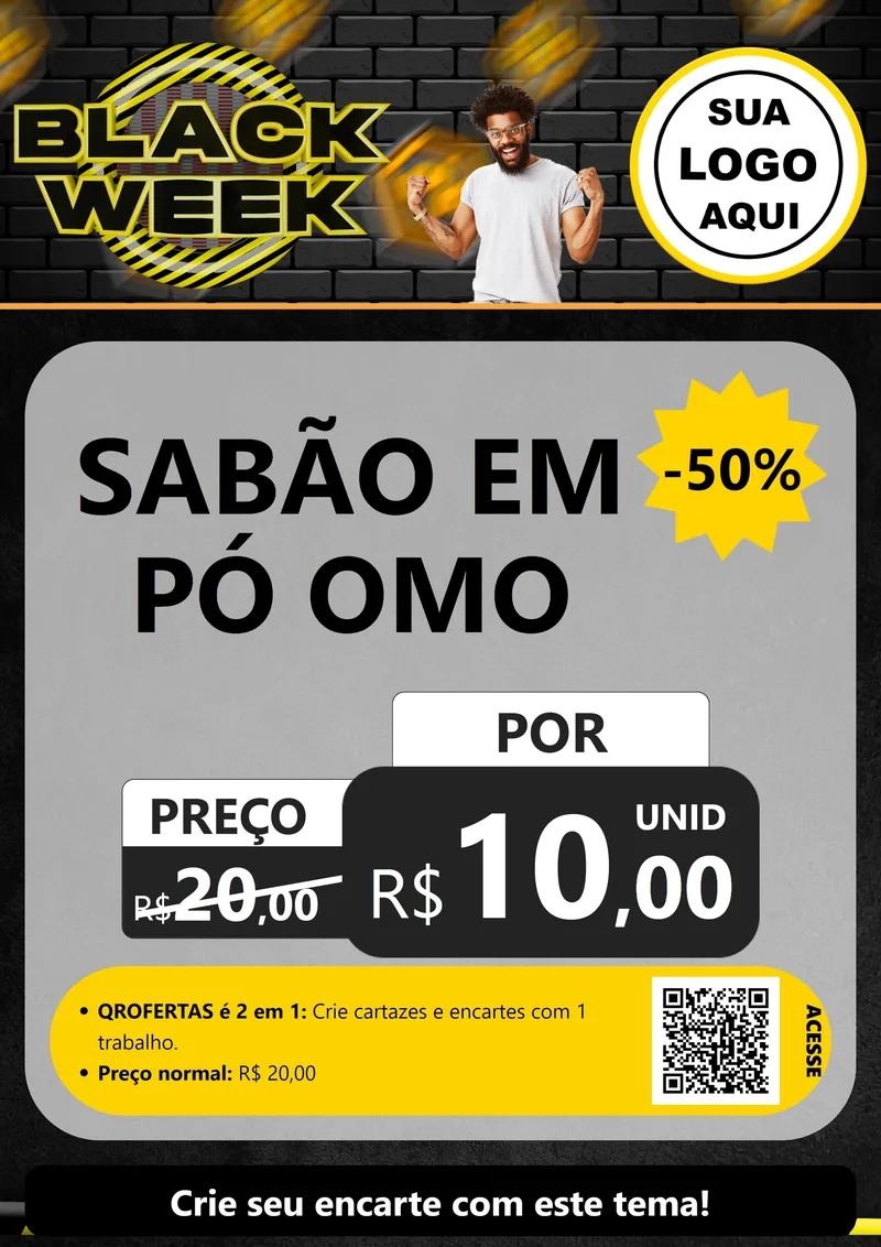 Modelo de Cartaz para Cartaz A4 Vertical com o tema Black Week para Produtos de Limpeza