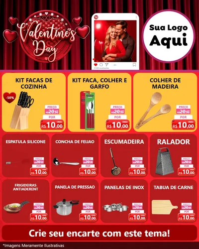 Modelo de Rede Social para Feed Instagram com o tema Valentine's Day para Utilidades Domésticas