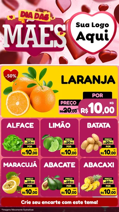 Modelo de Rede Social para Stories com o tema Dia Das Mães para Hortifrúti
