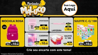 Modelo de TV para TV Horizontal com o tema Feriado Maluco para Papelaria