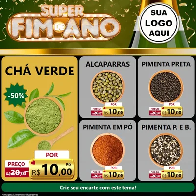 Modelo de Rede Social para Feed Facebook com o tema Super Fim de Ano para Produtos Naturais