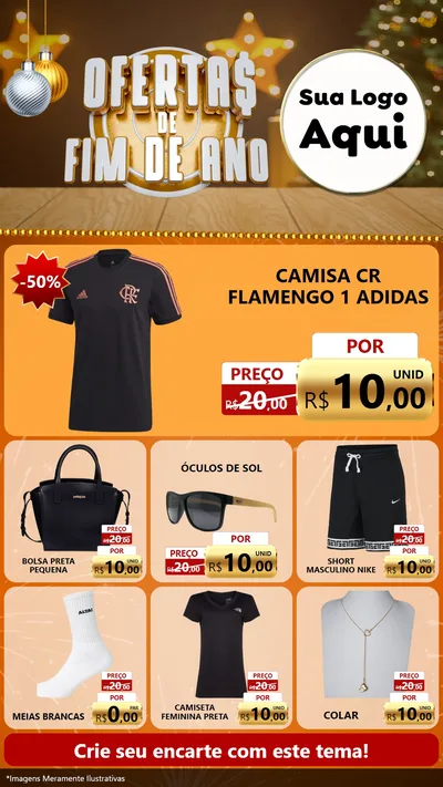 Modelo de Rede Social para Stories com o tema Ofertas de Fim de Ano para Roupas e acessórios
