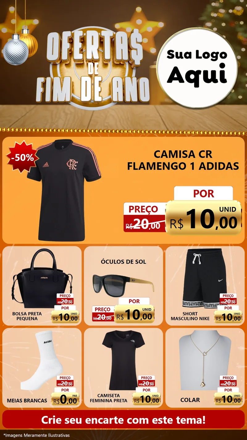 Modelo de Rede Social para Stories com o tema Ofertas de Fim de Ano para Roupas e acessórios