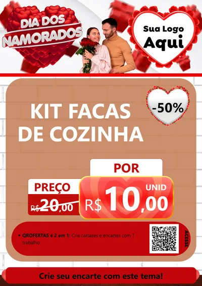 Modelo de Cartaz para Cartaz A4 Vertical com o tema Dia dos Namorados para Utilidades Domésticas