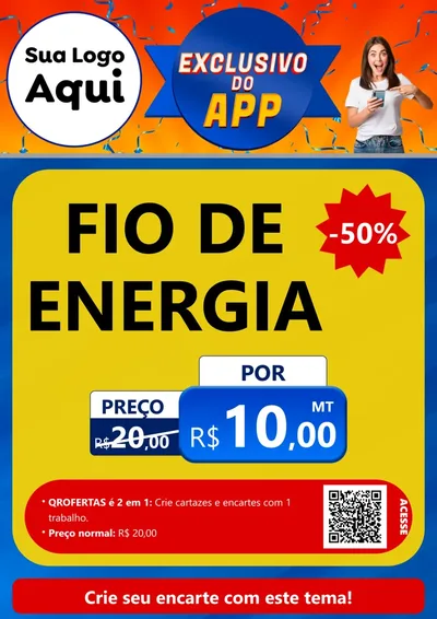 Modelo de Cartaz para Cartaz A4 Vertical com o tema Exclusivo do Aplicativo para Materiais Elétricos