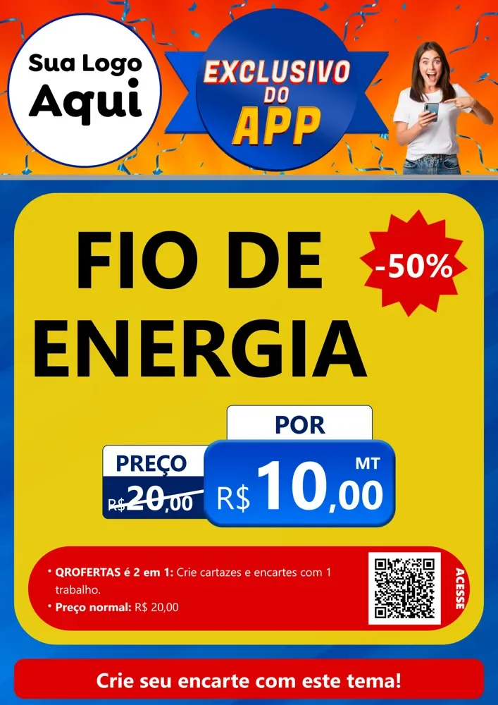 Modelo de Cartaz para Cartaz A4 Vertical com o tema Exclusivo do Aplicativo para Materiais Elétricos