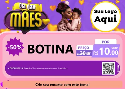 Modelo de Cartaz para Cartaz A4 Horizontal com o tema Dia das Mães para Agropecuária