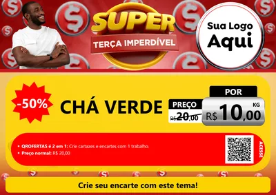 Modelo de Cartaz para Cartaz A4 Horizontal com o tema Super Terça Imperdível para Produtos Naturais