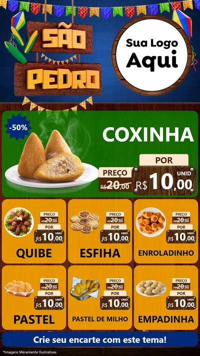 Modelo de Rede Social para Stories com o tema São Pedro para Salgadaria