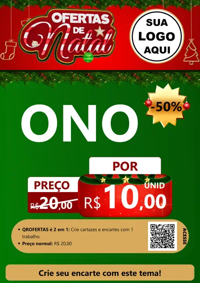 Modelo de Cartaz para Cartaz A4 Vertical com o tema Ofertas de Natal para Óticas