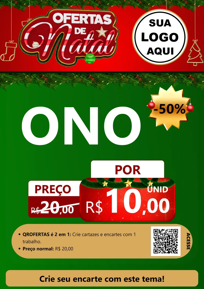Modelo de Cartaz para Cartaz A4 Vertical com o tema Ofertas de Natal para Óticas