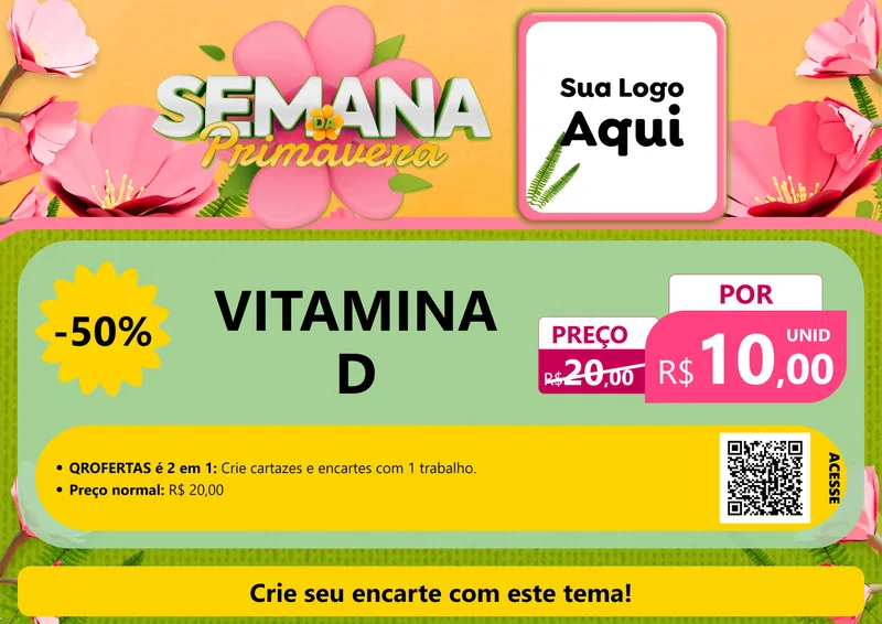 Modelo de Cartaz para Cartaz A4 Horizontal com o tema Semana da Primavera para Farmácia