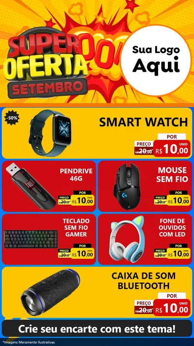 Modelo de TV para TV Vertical com o tema Super Oferta Setembro para Informática