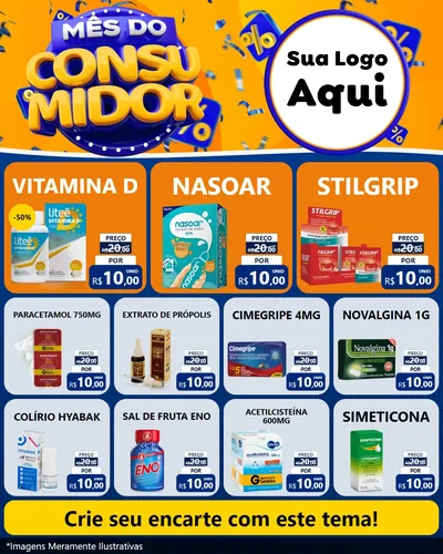 Modelo de Rede Social para Feed Instagram com o tema Mês do Consumidor para Farmácia