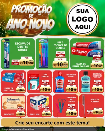 Modelo de Rede Social para Feed Instagram com o tema Promoção de Ano Novo para Higiene Pessoal