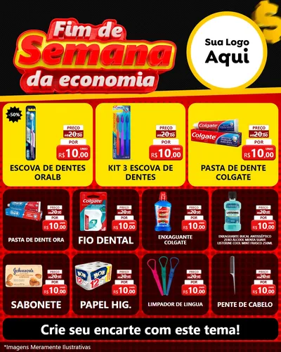 Modelo de Rede Social para Feed Instagram com o tema Fim de Semana da Economia para Higiene Pessoal