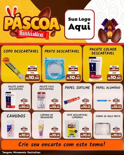 Modelo de Rede Social para Feed Instagram com o tema Páscoa Fantástica para Embalagens