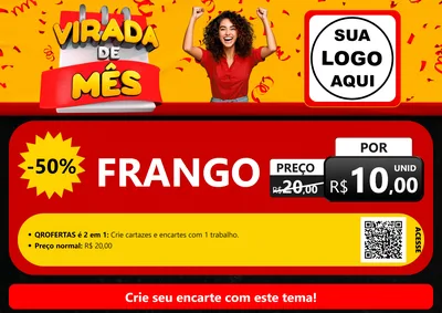 Modelo de Cartaz para Cartaz A4 Horizontal com o tema Virada de Mês para Assados