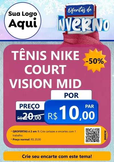 Modelo de Cartaz para Cartaz A4 Vertical com o tema Ofertas de Inverno para Calçados
