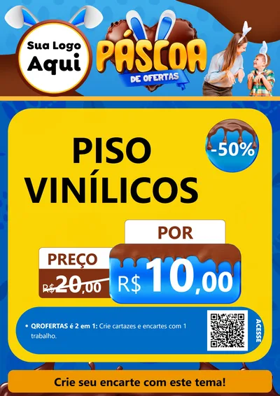 Modelo de Cartaz para Cartaz A4 Vertical com o tema Páscoa de Ofertas para Material para Construção