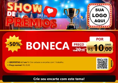 Modelo de Cartaz para Cartaz A4 Horizontal com o tema Show de Prêmios para Brinquedos
