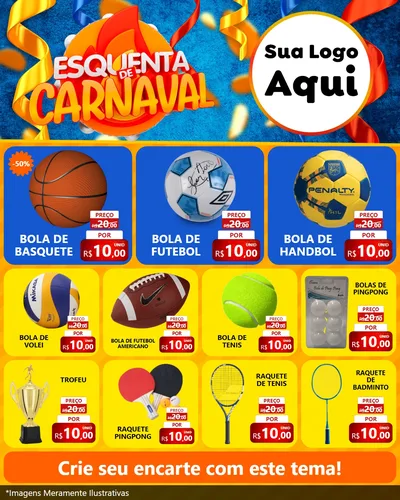 Modelo de Rede Social para Feed Instagram com o tema Esquenta de Carnaval para Artigos Esportivos