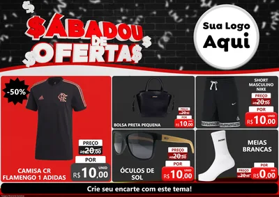 Modelo de Encarte para Encarte A4 Horizontal com o tema Sabadou de Ofertas para Roupas e acessórios
