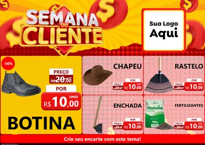 Modelo de Encarte para Encarte A4 Horizontal com o tema Semana do Cliente para Agropecuária