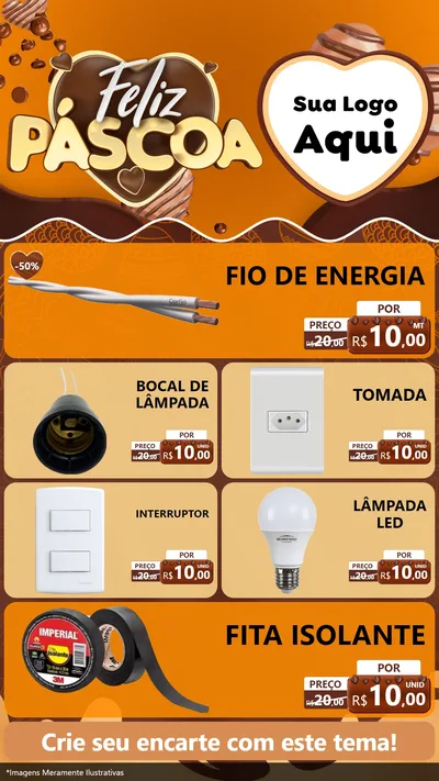 Modelo de TV para TV Vertical com o tema Feliz Páscoa para Materiais Elétricos
