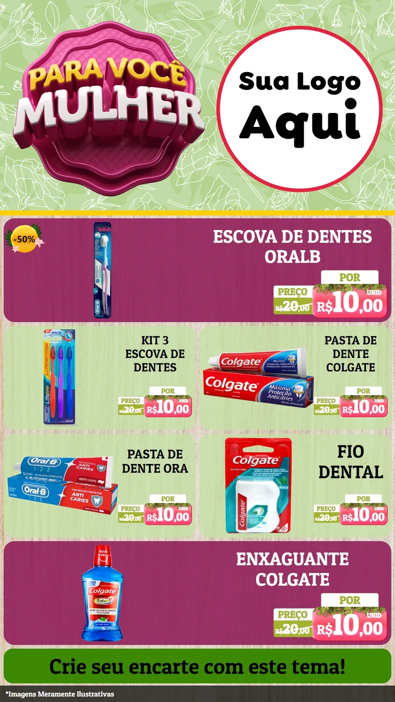 Modelo de TV para TV Vertical com o tema Para Você Mulher para Higiene Pessoal